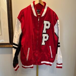 Pelle Pelle Red and White Bomber Jacket